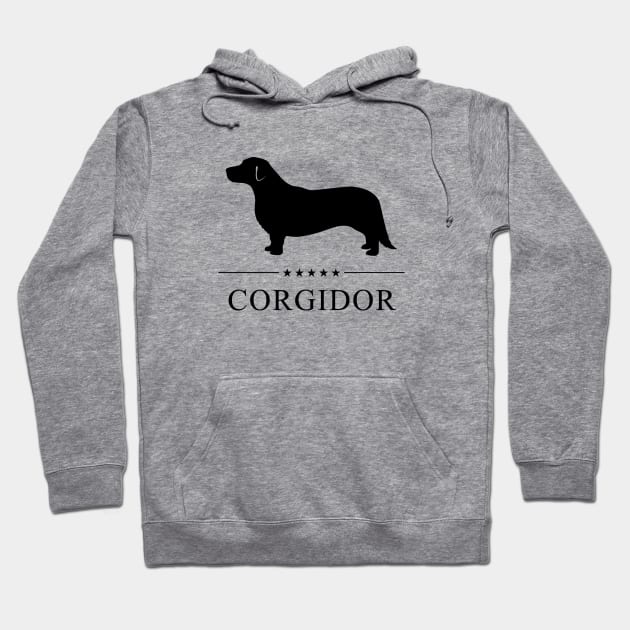 Corgidor Black Silhouette Hoodie by millersye